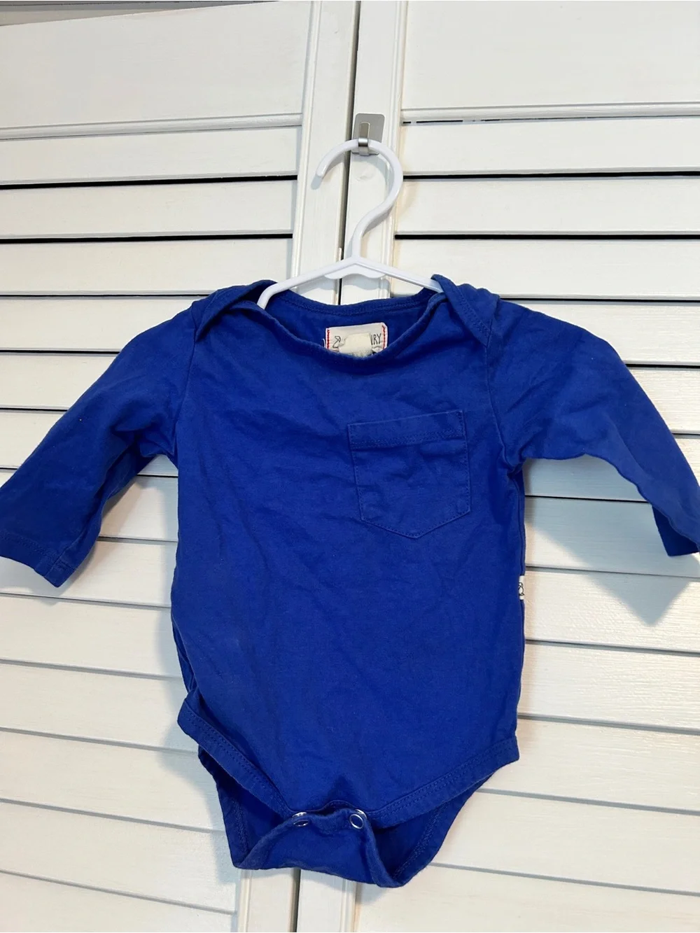Me & Henry Royal Blue Long Sleeve Baby Onesie 3-6 Months